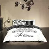 Reactive printing 200TC 40*40YC Cotton Bedding set sheet cover crown baseball white