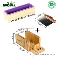 

Loaf Soap Cut Tools Set 3pcs Include Silicone Loaf Soap Molds,Straight Metal Cutter and Wooden Soap Cutter