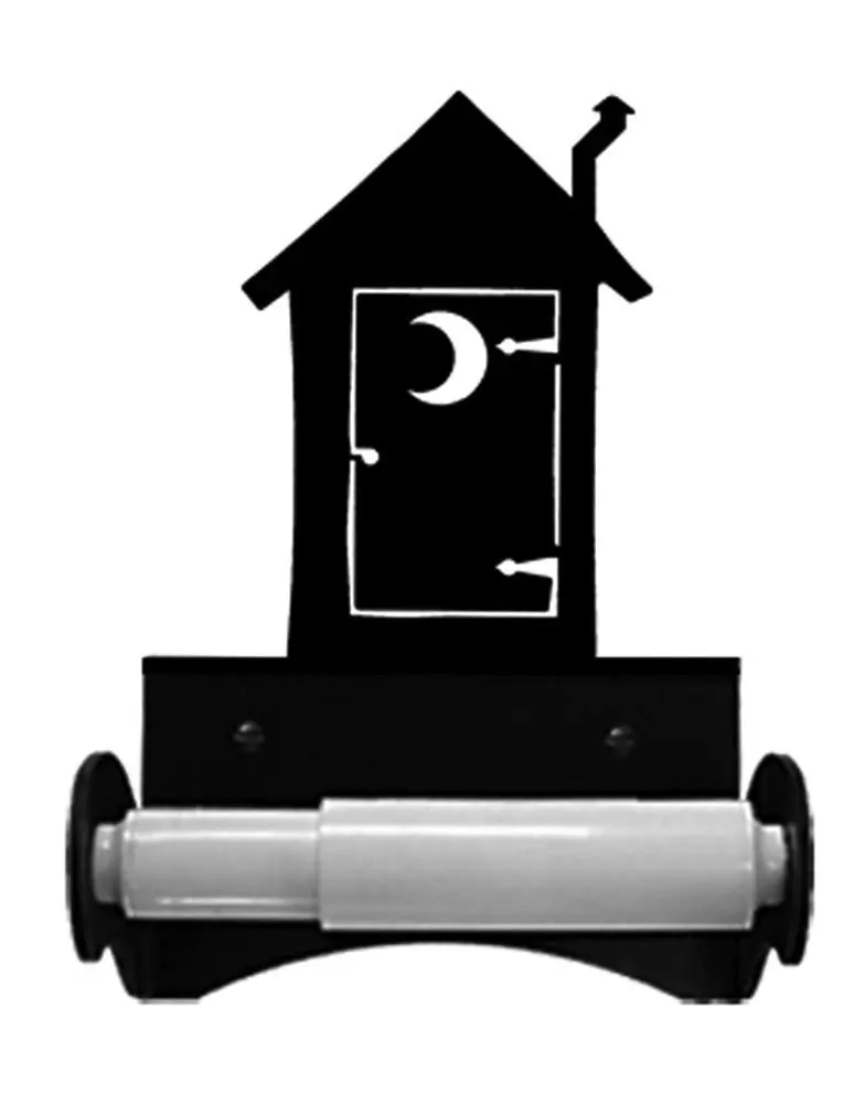 Iron Traditional Style Outhouse Toilet Roll Tissue Holder - Heavy Duty Metal Toilet Paper Holder, Toilet Tissue Holder, Toilet Paper Dispenser, Toilet Roll Dispenser