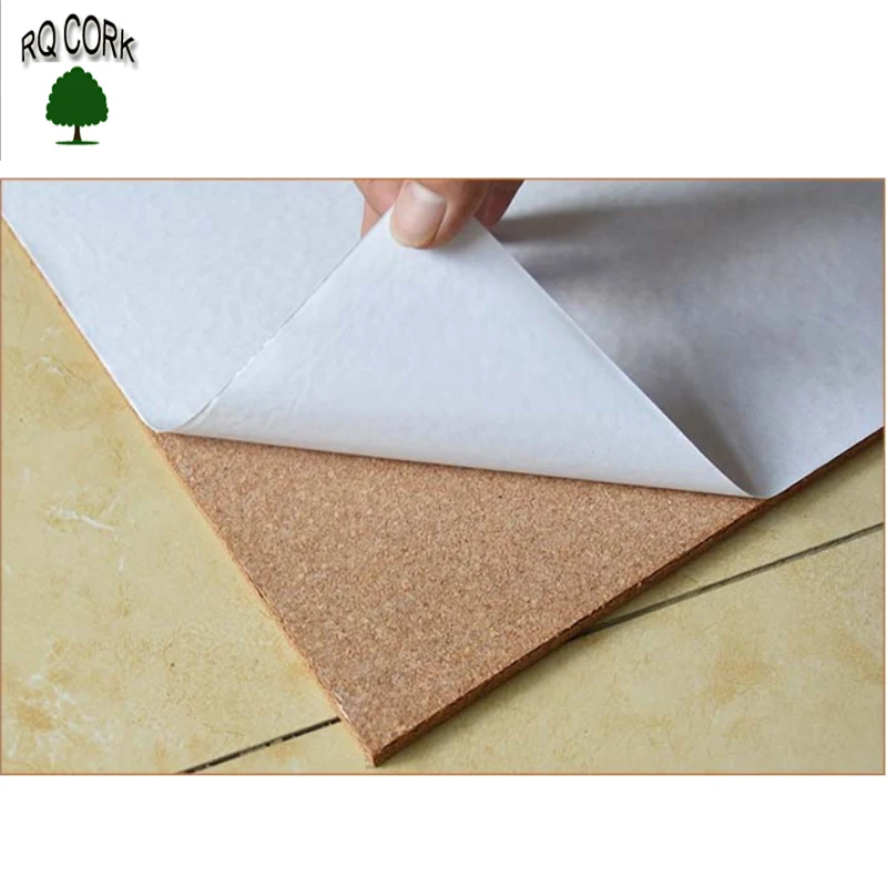 
RQ CORK Self-adhesion Cork Sheet Picture Wall Natural Color Messge Board with Self-adhesion 