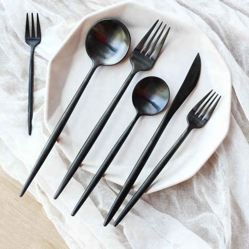 

Wholesale luxury knife spoon fork set gold black cutlery 24pcs 18/10 stainless steel flatware sets cutlery set, Gold,rose gold,copper,white,black