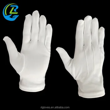 white nylon gloves