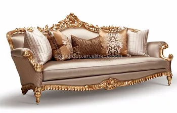 Luxury French Baroque Style Clic Carving Giltwood Upholstery Three Seat Sofa Bf12 04274d Antique