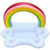 Inflatable Rainbow Cloud Cooler Pool Bar Drink Holder Floating Beverage Salad Fruit Serving Bar Pool Float Party Accessories