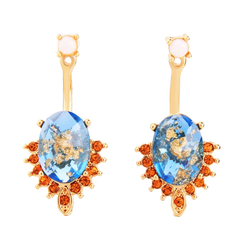 

ed00691c Korean Gold Unique Gemstone Earring Women