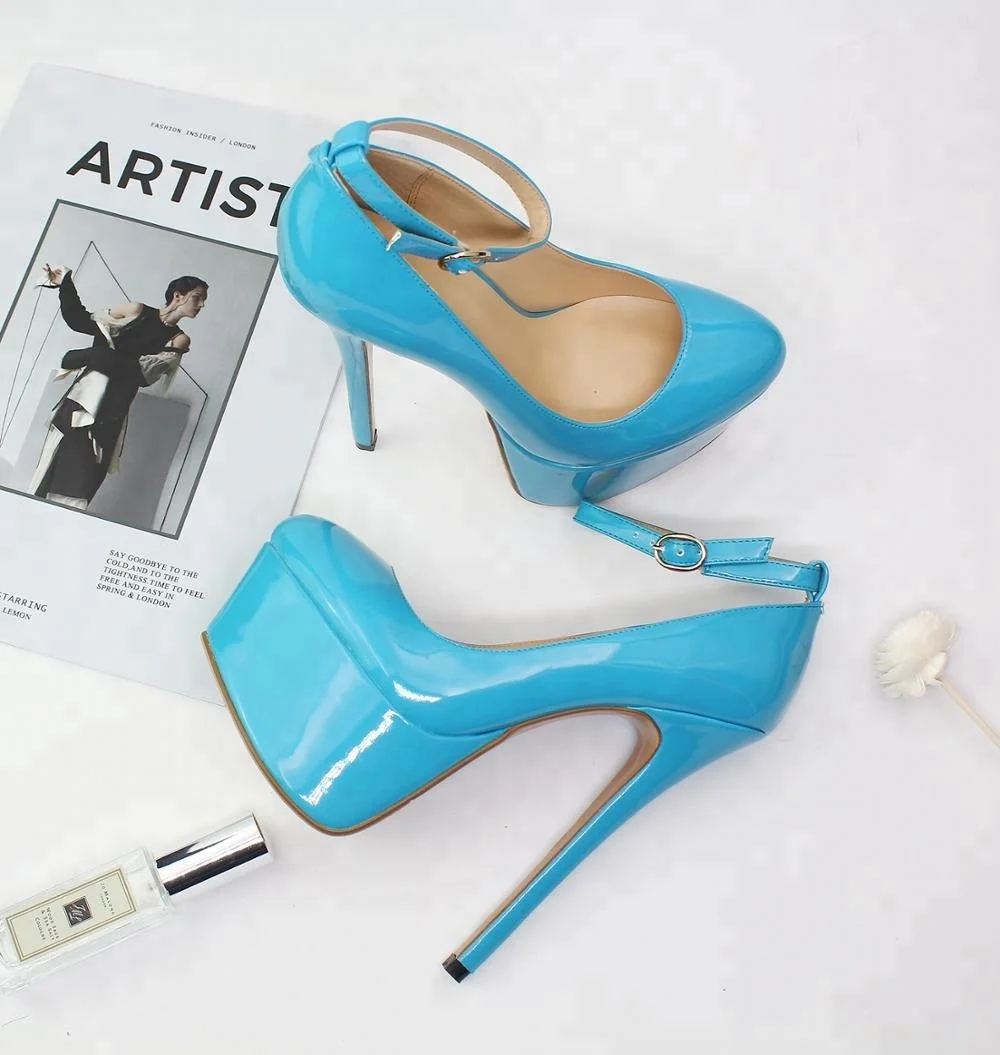 

Pure Color Pu Leather Women Formal Shoes Round Head Ladies Hig Heel Platform Shoes Large Size, Customized