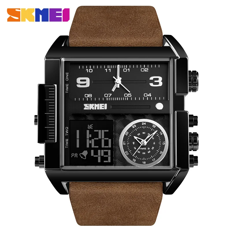 

SKMEI 1391 Mens square Watches Top Brand Luxury Quartz Military Sports Watches Male Clock Waterproof LED men digital watch