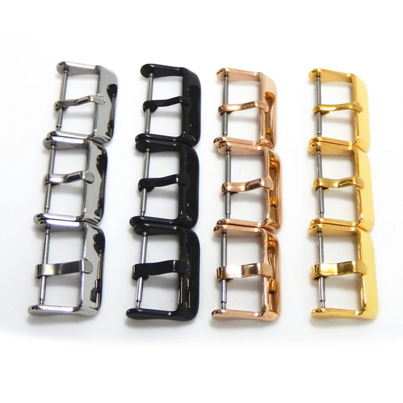 

14 16 18 20 22 24mm 304 class Polished Thickened metal pin stainless steel watch strap buckle wristband clasp
