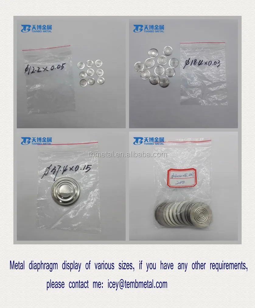 stainless steel, hastelloy,Monel,Tantalum,titanium Metal Diaphragms