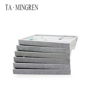 Wholesale Customized Luxury Velvet MDF Ring Jewelry Display Tray Velvet Jewellery Tray For Display