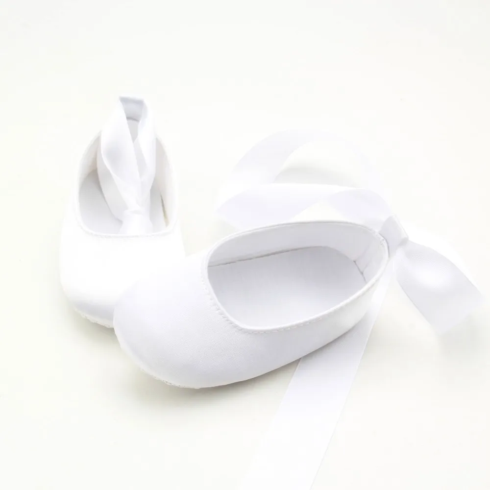 childrens white satin shoes