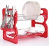 Wideny chrome plate home restaurant supply 2 tier detachable metal wire mesh dish rack with hooks