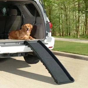 Image of plastic light weight anti slip dog stairs foldable pet dog ramp