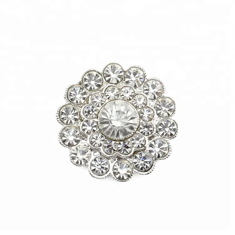 

Metal Snap Crystal Rhinestone Buttons Covers for Wedding Accessories, Clear