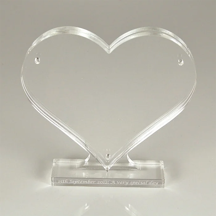 Magnetic Double Sided Clear Acrylic Lucite Heart Shaped Photo Picture ...