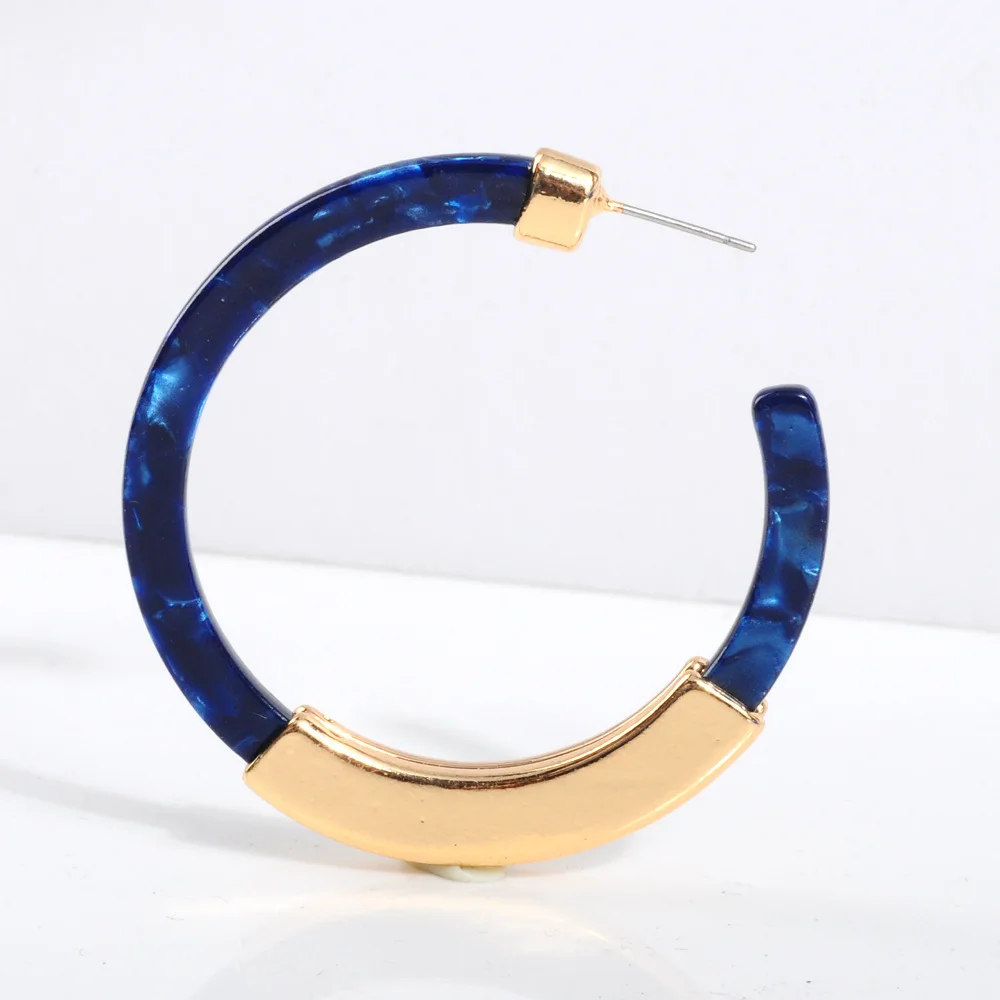 

2020 Tortoise shell Acetate Hoop Earring With Gold Metal For Women Acrylic Earrings Jewelry