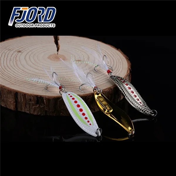 

FJORD 3color 5g/10g/15g/20g china fishing lure Luminous Leech Spinner Spoon