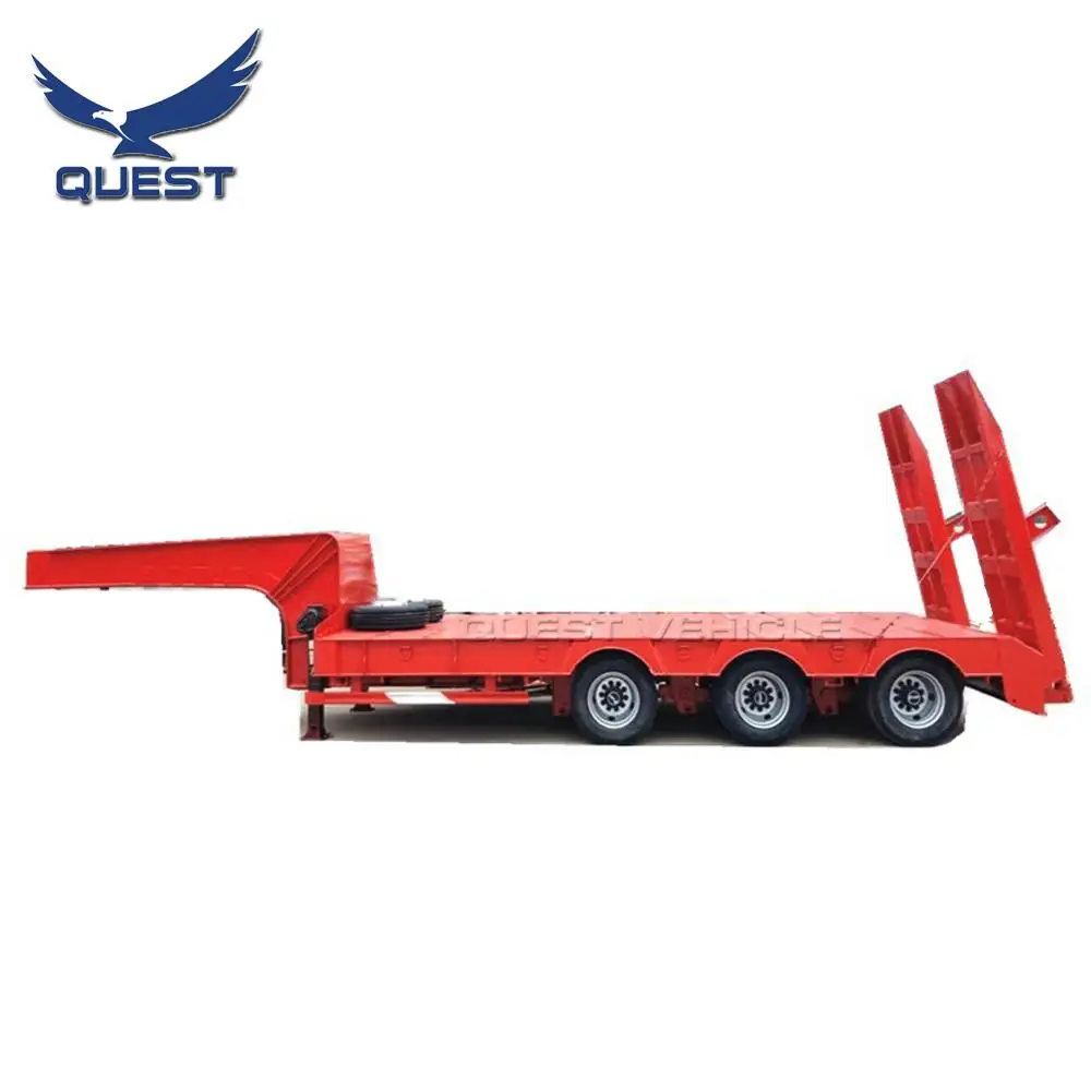 

Semi trailer type and steel material 40tons-60tons 3 axles low bed semi-trailer/lowbed trailers for digger, Customers optional