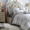 2015 new products Hotel Bedding Sets Luxury White and Silver Pillow Case Bed Sheet Fitted Sheet