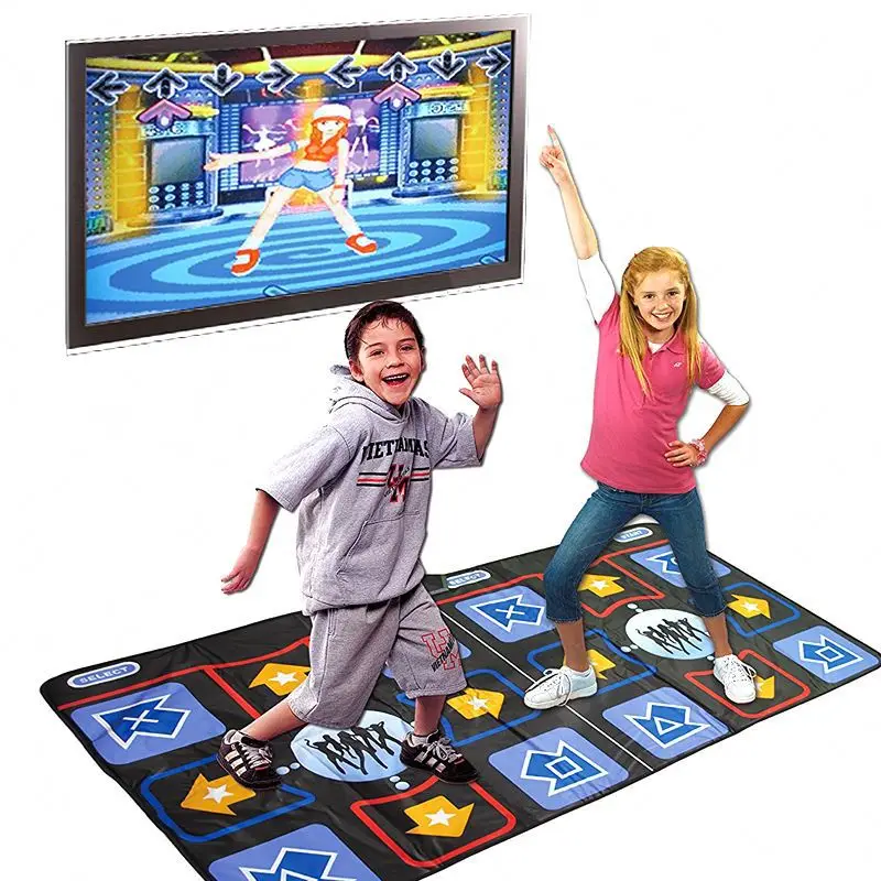 

Newest PC TV 2 In 1 Wireless Twin 16 Bit Dance Mat With Game Controller