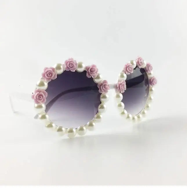 

WIIPU New retro round rhinestone pear flower lovely UV 400 star style sunglasses