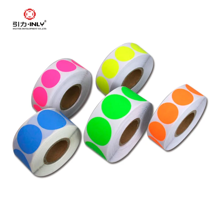 Circle Label Custom Self Adhesive Fluorescent Sticker Paper| Alibaba.com