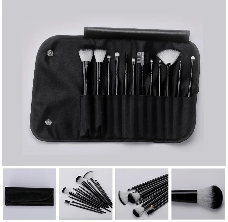 on Sale 12pcs Professional Makeup Brushes Private Label Wholesale Makeup Brushes with Black Case