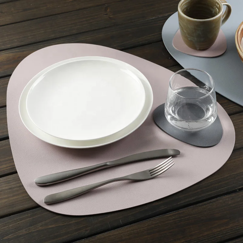Hot Sale Table Heat Resistant PU Leather Placemats Non-Slip Kitchen Table Mats