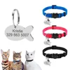 Nylon webbing cat shape buckle personalized cat collar with dolphin ID tags