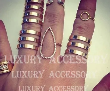 New fashion jewelry hollow finger ring gift for women girl size adjustable 1lot 3pcs include 2