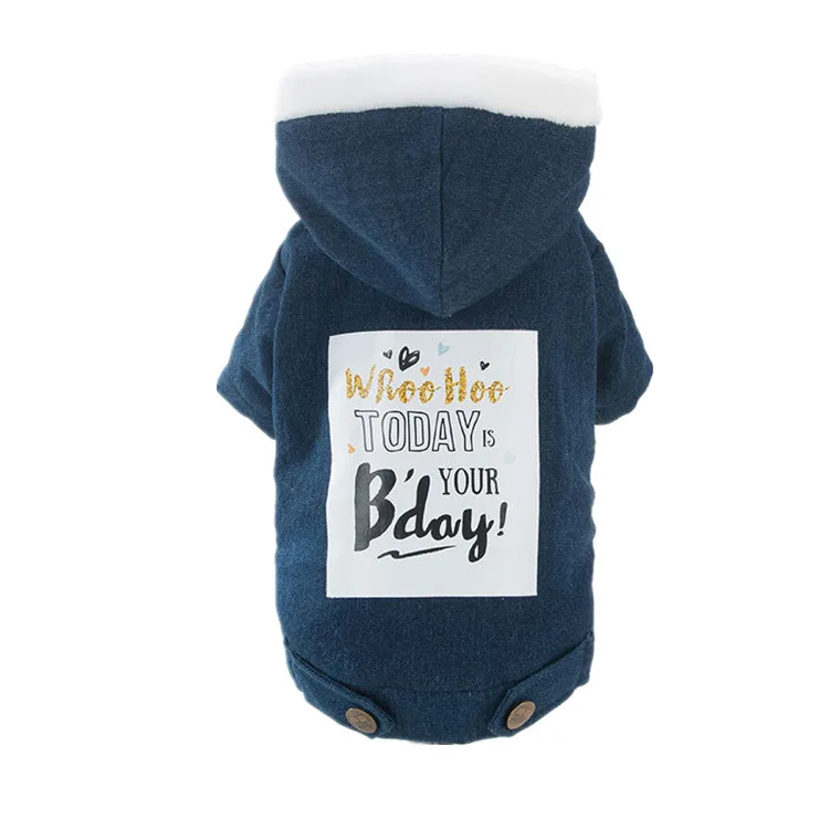 

KD032 Custom winter thickened printing pet clothing for small dog