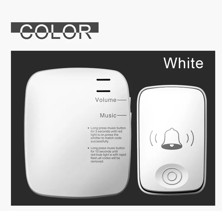 
Wireless 220v doorbell with 1 transmitter 1 receivers US Plug ding dong door bell best wireless doorbell 