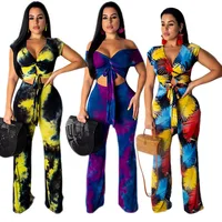

2019 New Sexy Night Club Fashion 2 Pieces Women Set Halter Full Flare Pants Women Chiffon Novelty Set