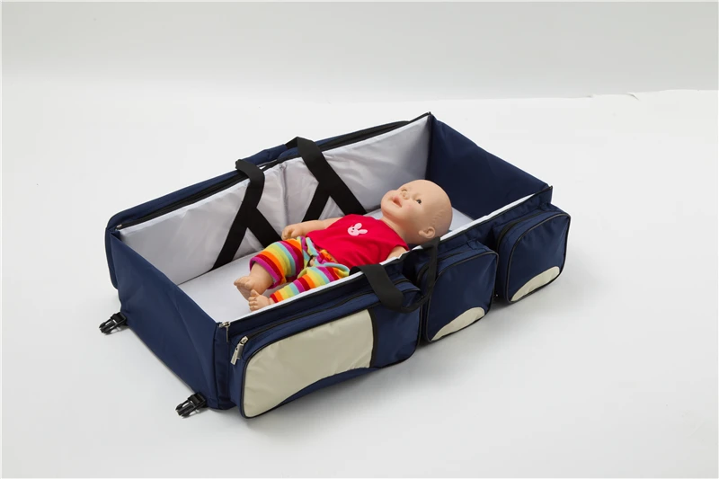 Mom And Dad Single Shoulder Changing Sleeping Folding Bed Baby Diaper Bag Buy Baby Diaper Bag