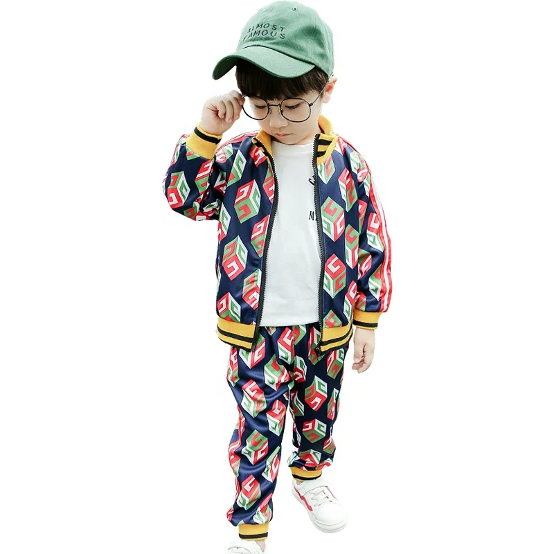 2018 Factory Hot Selling Fall Wholesale  Children Boutique Clothes Kids Baby Casual Sports Wear Boys Fancy 2 pieces sets