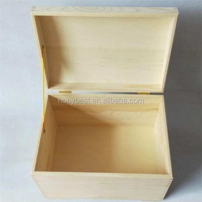 Unfinished Archtopped Wood Chest Pine Wood Box With Hinged Lid Large