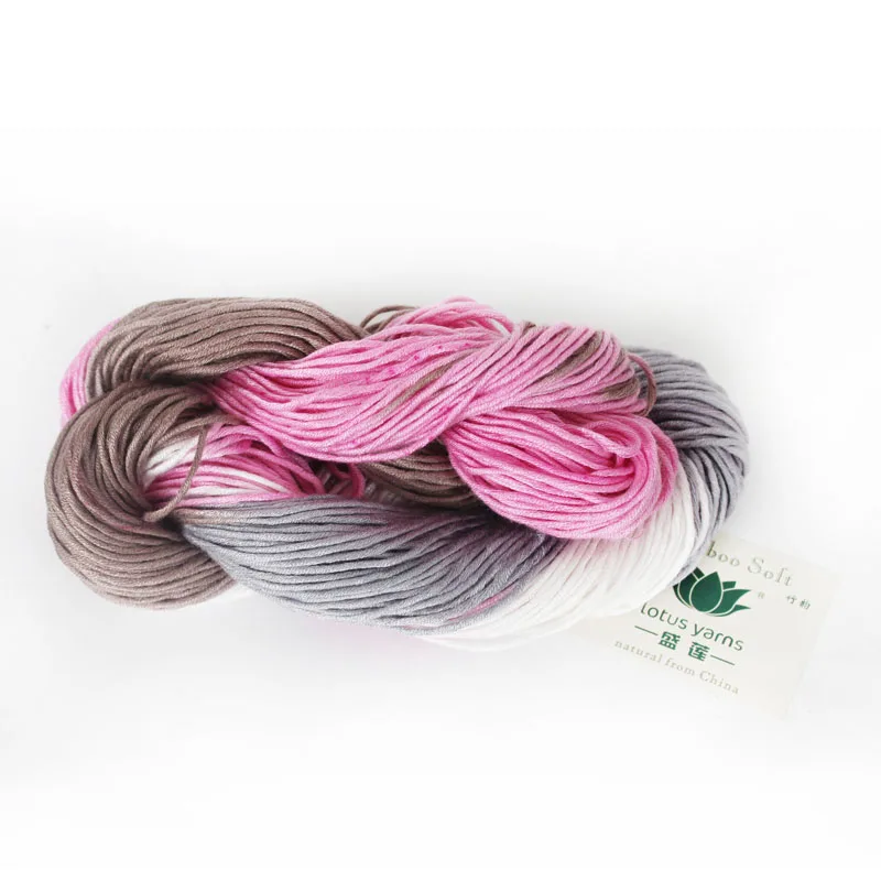 
Wholesale 100% natural hand knit bamboo yarn multi color space dye cotton 