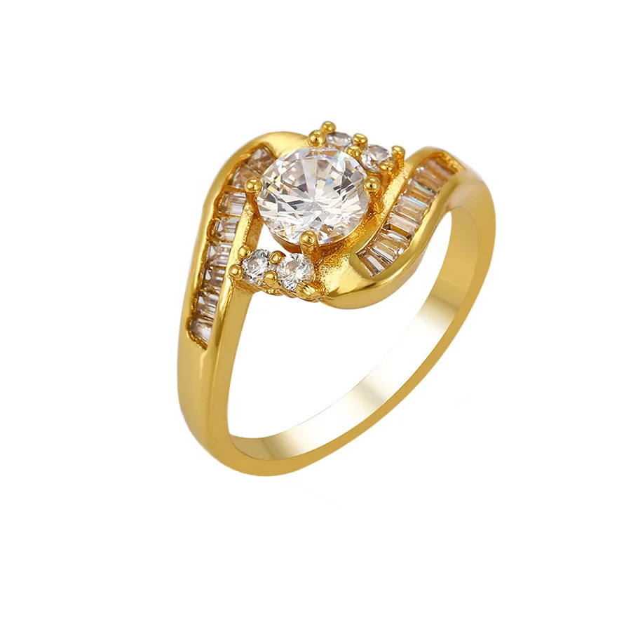 

14125 Xuping fashion saudi gold jewelry zircon ring