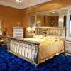 AAS7000-bedroom furniture sets european french luxury bedroom furniture bed frame metal with wooden