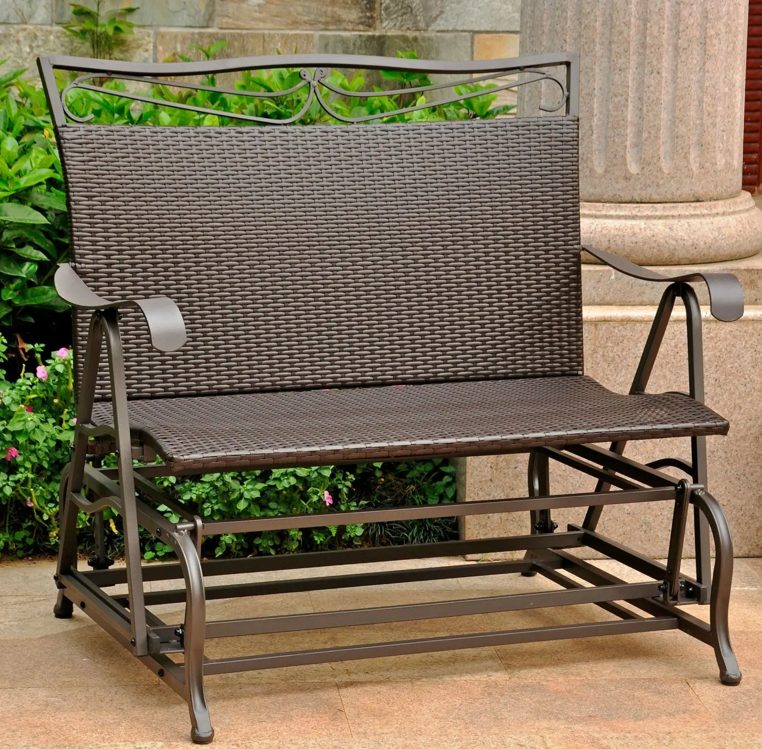 Buy Double Rocking Glider Bench Seats 2 Chair Is Made From Resin