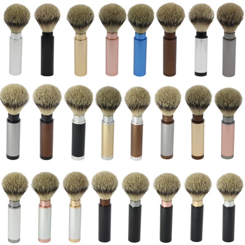 Wholesales Mens Badger Shaving Brush Set Travel Size,Silver Standing Beard Brush Set Oem Buy