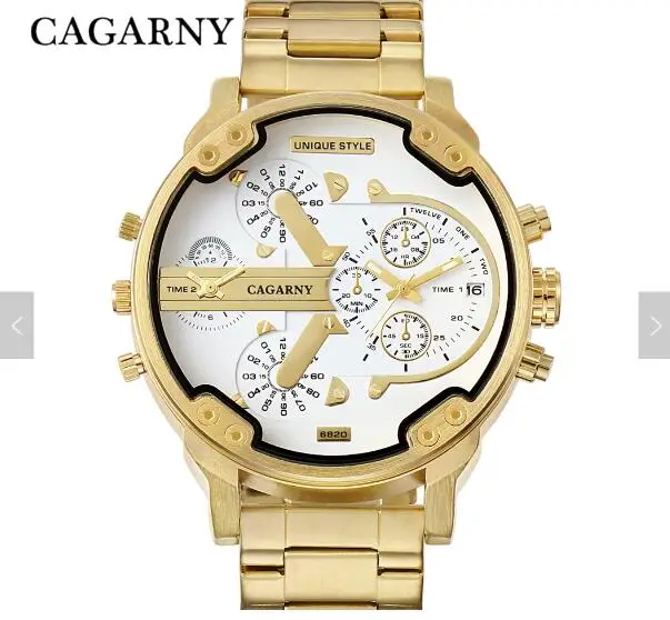 

Top brand CAGARNY genuine Stainless Steel big dial quartz wrist watches luxury watches men oem, N/a