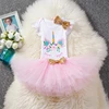 UNC00 New Arrival girl unicorn baby birthday dress for kids