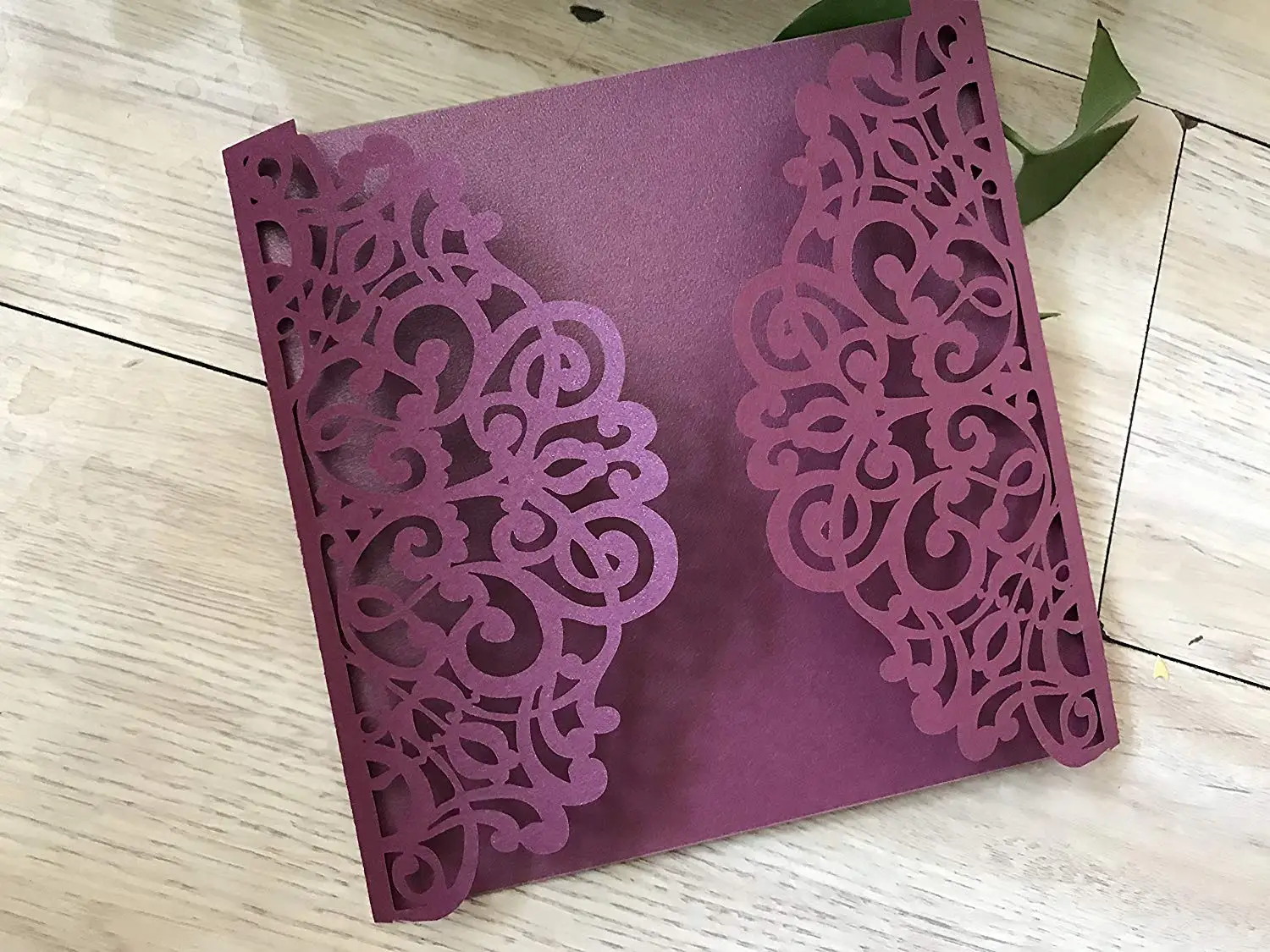 Pearl wine red Color Square Laser Cut Floral Invitation,Laser Cut Wedding Invitations,Elegant Invitations,Decorated Lace Paper Invites,Invitation Cards,50pcs