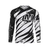 Black Grey Color Crazy Logo Print Cycling Jersey Long Sleeve V-Neck Mens MTB Shirts