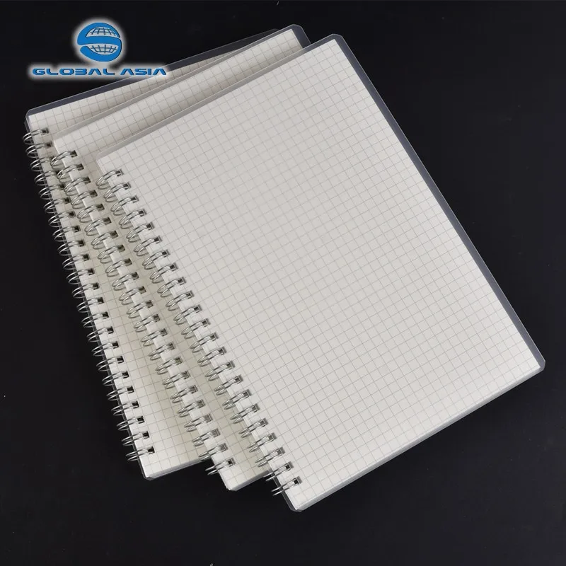 Pp Plastic Notebook Cover Sheet,Logo Ruled Lines A5 Notebook Spiral