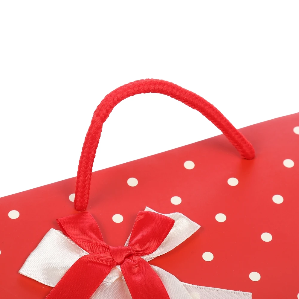 Wholesale Top Quality Low Cost Eco-friendly Reusable Durable Red Paper Gift Bag