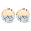 Fashion geometric black and white stone stud earrings for women wholesale N800260