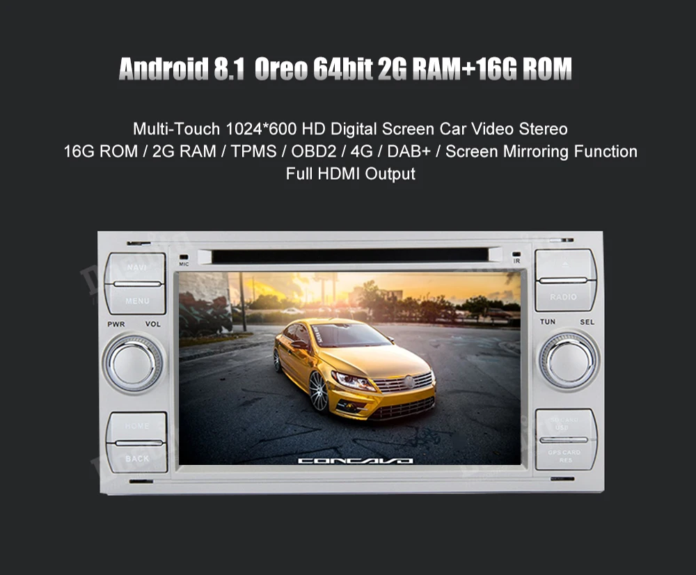 Android 8.1 Android Multimedia For Ford Focus S-max C-max Galaxy Mondeo