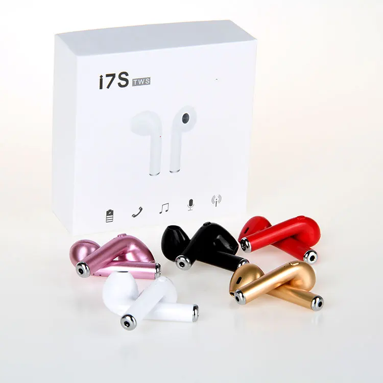 

Wholesale China Factory Tws I7S Wireless Headphone Sport Earphones Best Sell True Wireless Earbuds With Charging Case, Black/white/gold/red/